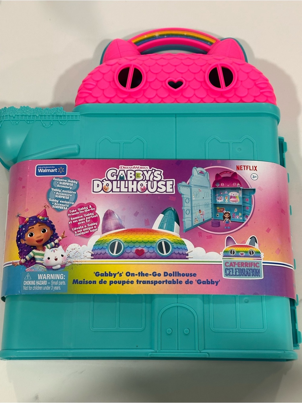 On-the-Go Dollhouse Playset - Pink & Teal 12 in New